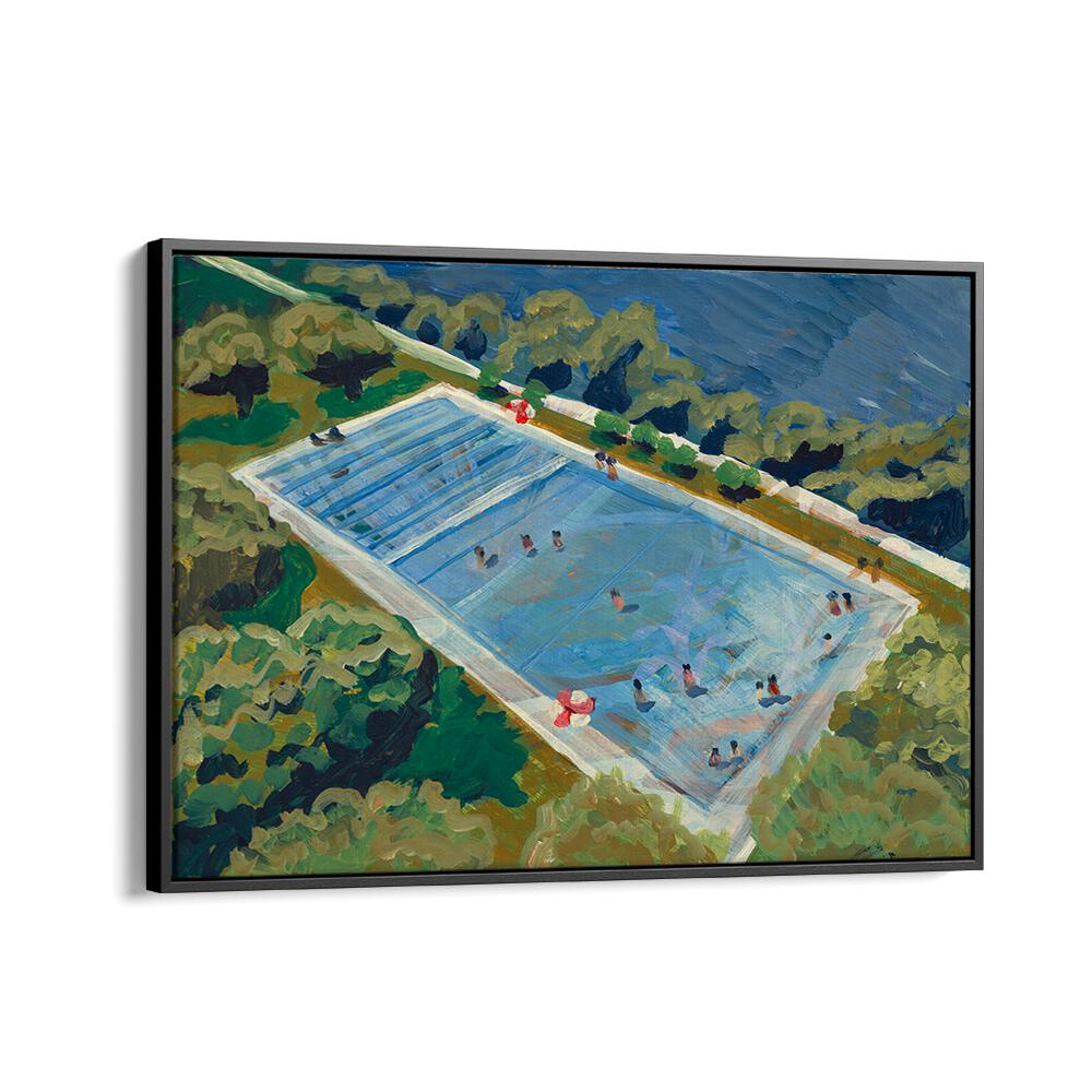 Vibrant AUSTIN DEEP SWIMMING POOL , LANDSCAPE PAINTINGS showcasing serene pool scenes, perfect for home decor.