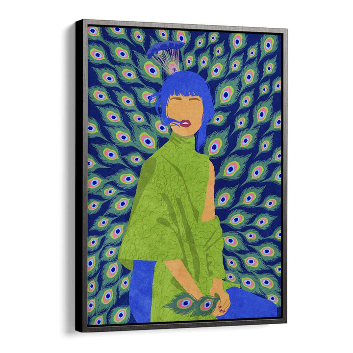 Stunning PEACOCK WOMAN, FASHION POSTERS artwork by Raissa Oltmanns, perfect for elevating your space with vibrant colors.