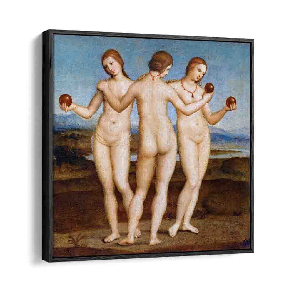 pop art painting - RAPHAEL'S THREE GRACES (1504) by Asianmonk