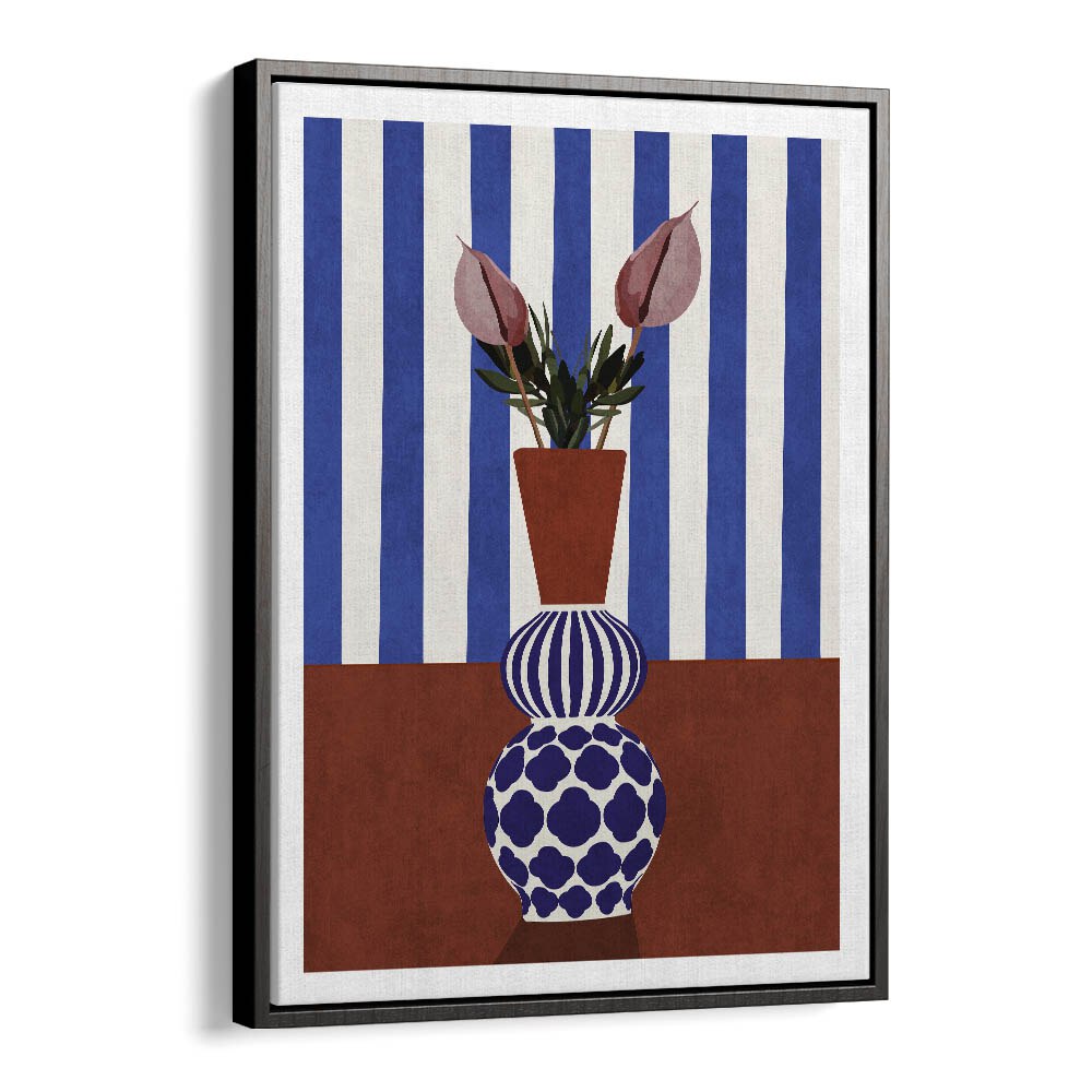 Colorful FLOWER VASE II, BOHO ART PAINTINGS by Emel Tunaboylu adds a vibrant touch to any space with its unique design.