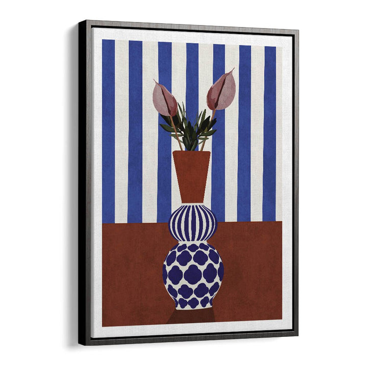 Colorful FLOWER VASE II, BOHO ART PAINTINGS by Emel Tunaboylu adds a vibrant touch to any space with its unique design.