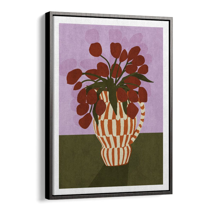 Stunning FLOWER VASE I, BOHO ART PAINTINGS by Emel Tunaboylu, perfect for modern home decor. Elevate your space!