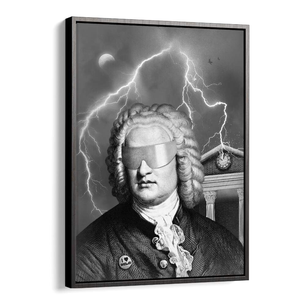 BACH TO THE FUTURE I, ALTERED ART PRINTS features a striking portrait with a modern twist by Florent Bodart.