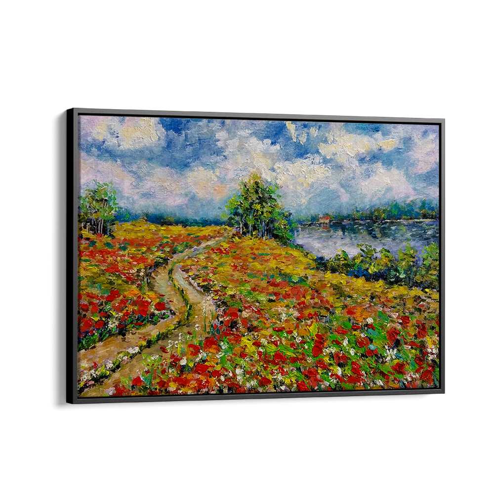 Vibrant COUNTRYSIDE LANDSCAPE painting showcasing serene rural scenes, perfect for landscape art lovers.