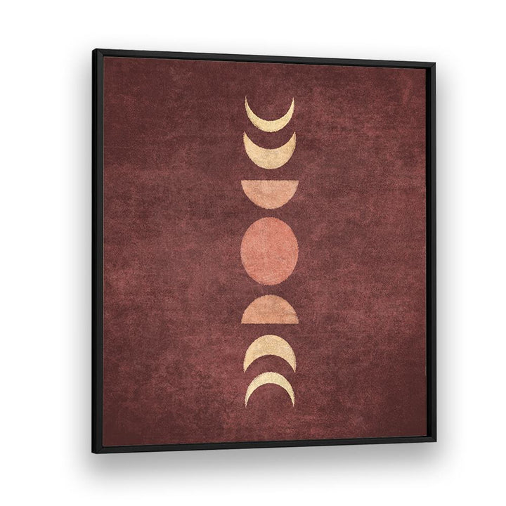 VISNE MOON PHASES III, BOHO ART PAINTINGS beautifully captures the moon phases, adding cosmic charm to any space.