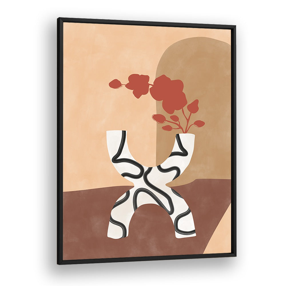 Stylish WHITE AND BLACK FLOWER POT, BOHO ART PAINTINGS by Elena Ristova enhance your space with elegance and charm.