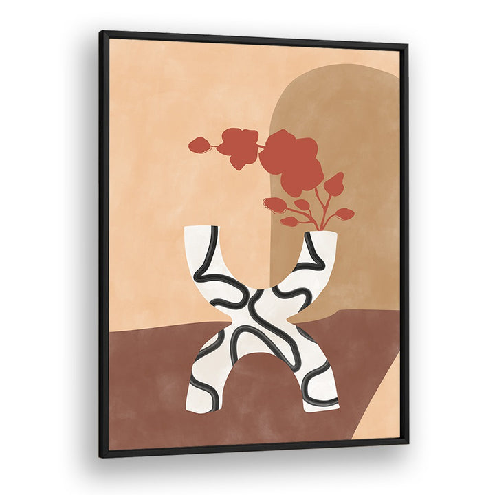 Stylish WHITE AND BLACK FLOWER POT, BOHO ART PAINTINGS by Elena Ristova enhance your space with elegance and charm.