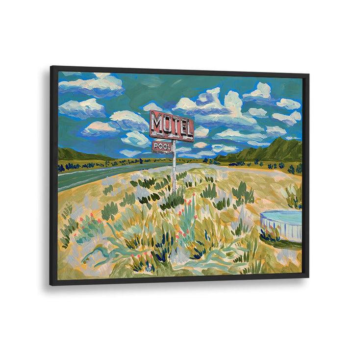 Vibrant MOTEL, LANDSCAPE PAINTINGS showcasing a serene nature scene, perfect for enhancing your living space.
