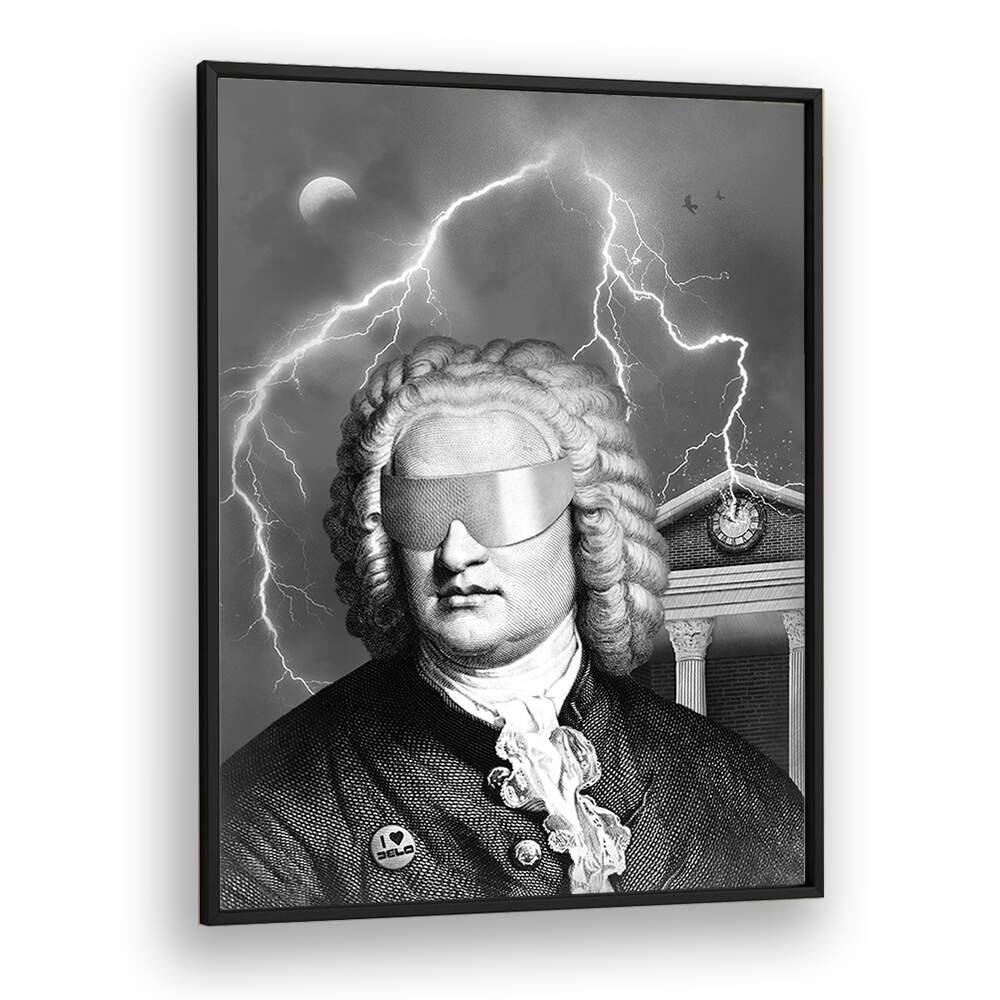"Transform your space with BACH TO THE FUTURE I, ALTERED ART PRINTS, featuring a striking design by Florent Bodart."