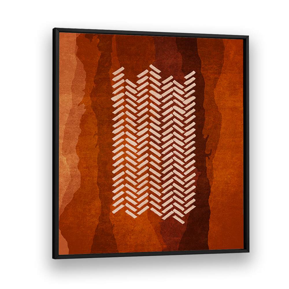 BALIK SIRTI DESEN, BOHO ART PAINTINGS in a black frame, showcasing elegant patterns for sophisticated decor.