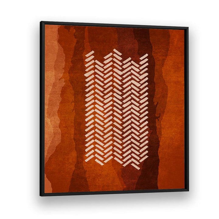 BALIK SIRTI DESEN, BOHO ART PAINTINGS in a black frame, showcasing elegant patterns for sophisticated decor.