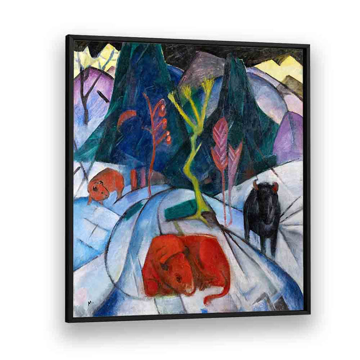 Egyptian painting - BISON IN WINTER (RED BISON ) (1913) by Asianmonk