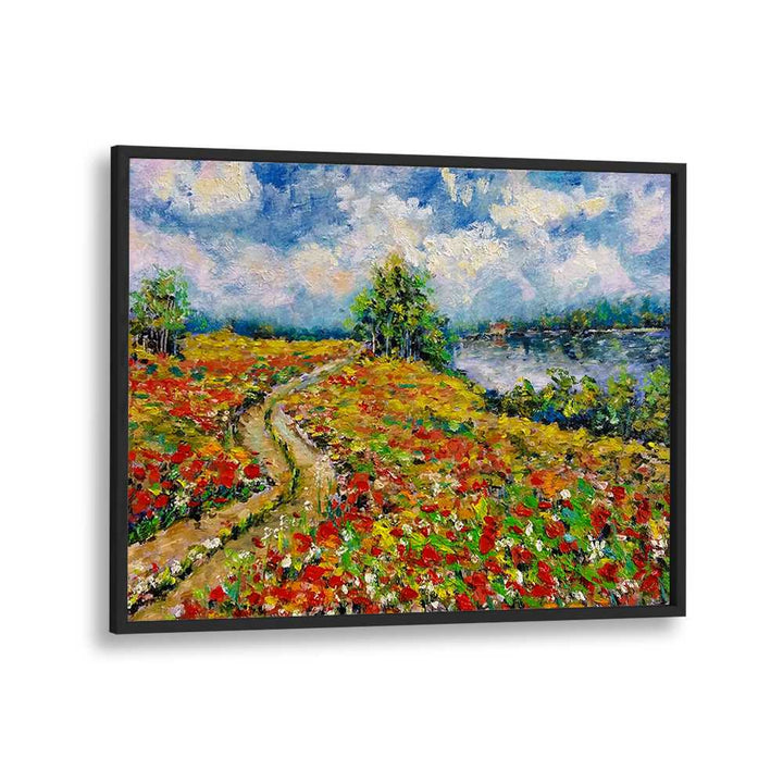Vibrant COUNTRYSIDE LANDSCAPE, LANDSCAPE PAINTINGS showcasing idyllic rural scenes and colorful blossoms. Perfect for home decor.