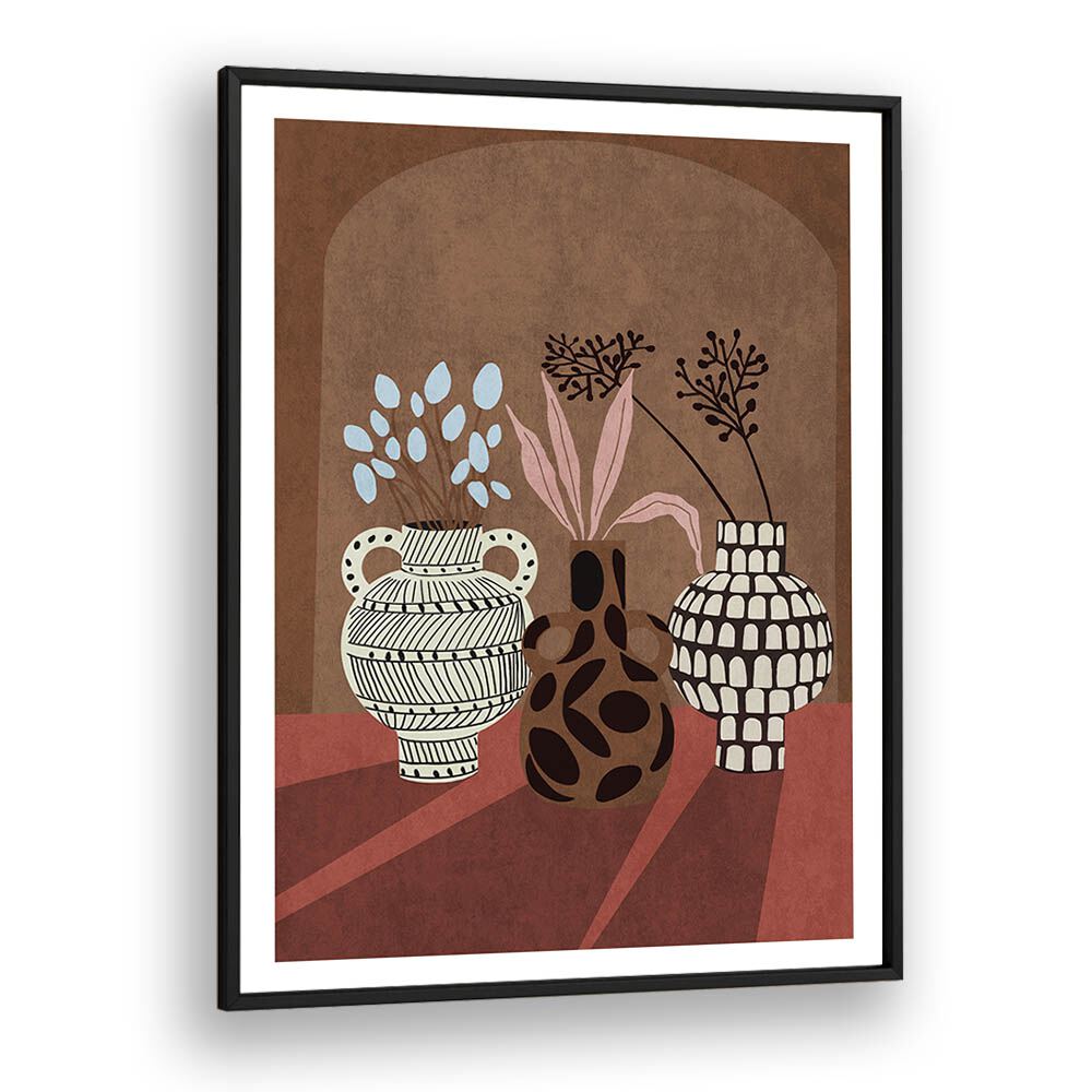 Stylish Flower Vase V, Boho Art Paintings by Emel Tunaboylu, enhancing spaces with vibrant colors and design.