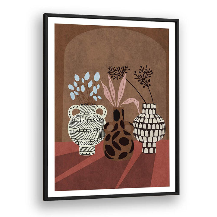 Stylish Flower Vase V, Boho Art Paintings by Emel Tunaboylu, enhancing spaces with vibrant colors and design.