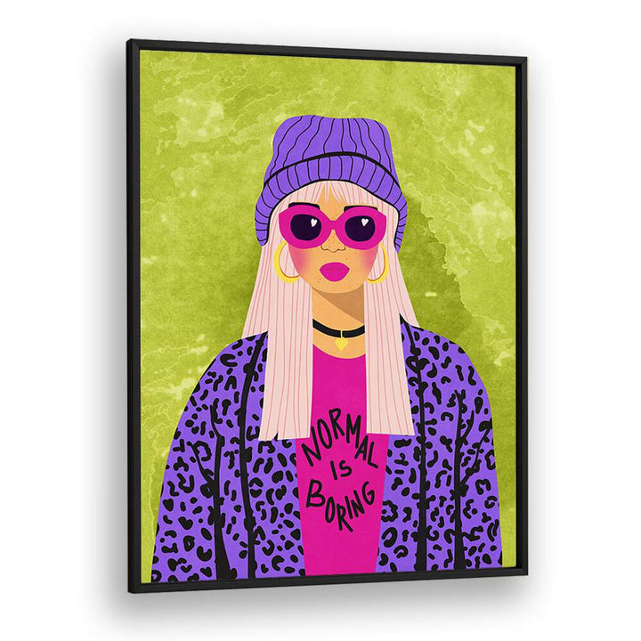 Bold "NORMAL IS BORING" fashion poster by Raissa Oltmanns, perfect for adding creativity to your space.