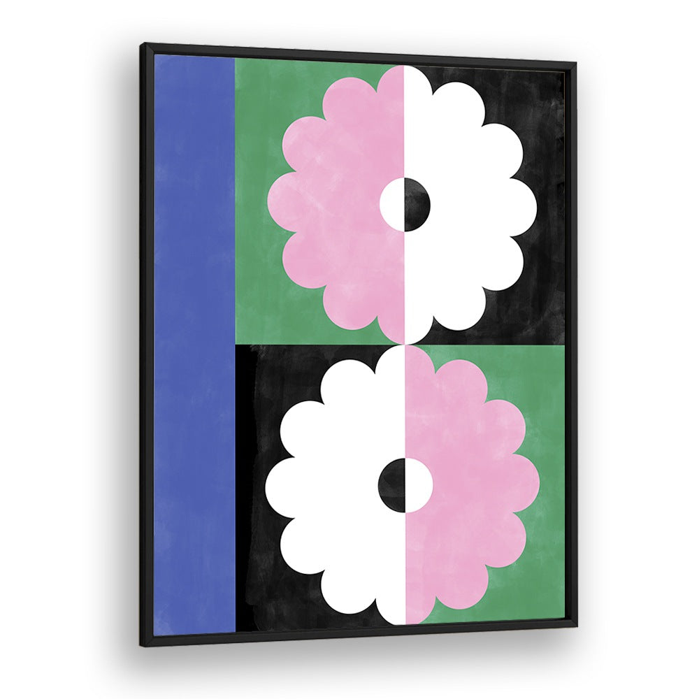 Twin Flower, floral flower paintings by Elena Ristova showcase vibrant blooms in a captivating modern design.