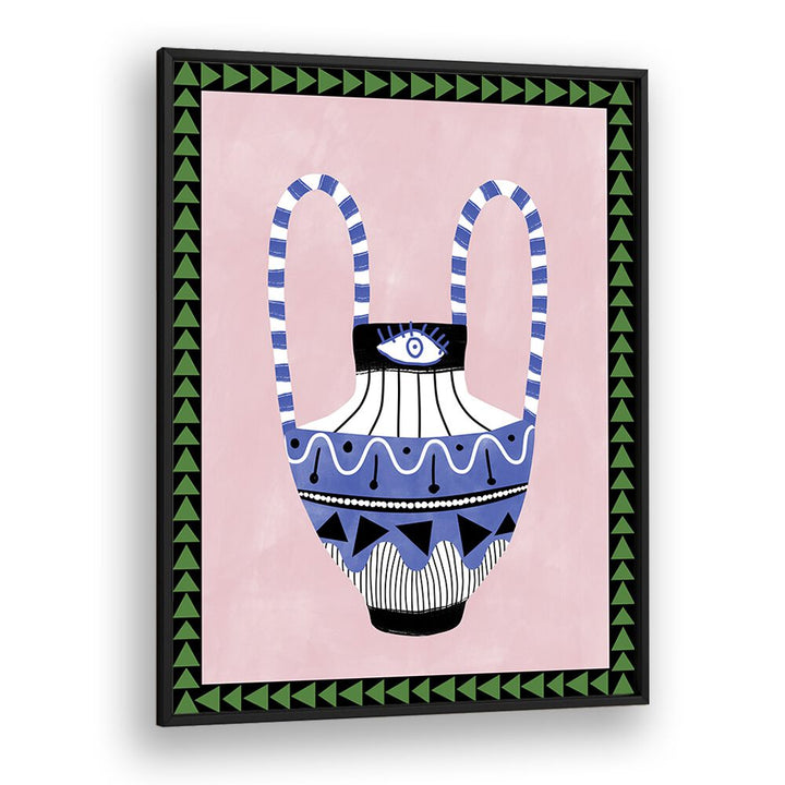 Decorate your space with the EVIL EYE VASE, FLORAL FLOWER PAINTINGS by Elena Ristova, blending beauty and protection.