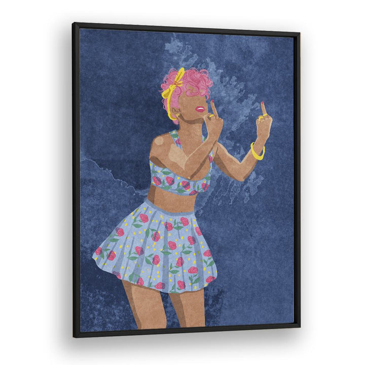Bold and vibrant "NOT YOUR GIRL, FASHION POSTERS" artwork by Raissa Oltmanns, perfect for modern decor.