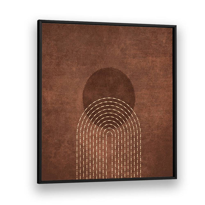 Stylish RAINBOW GATE DOTS, BOHO ART PAINTINGS in a sleek black frame, perfect for enhancing any modern space.