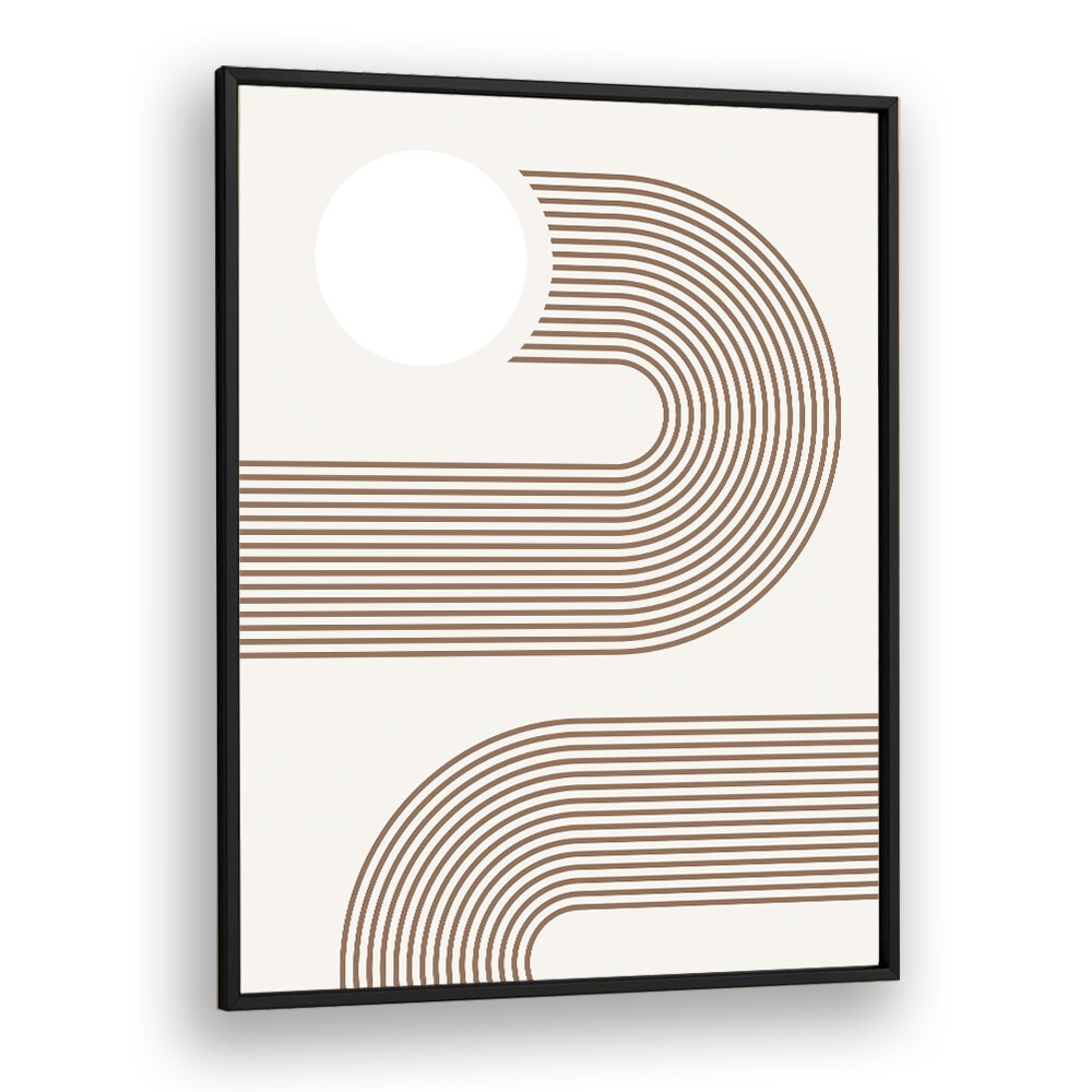 Elegant BEIGE ARC, BOHO ART PAINTINGS featuring contemporary design in a chic black frame for stylish home decor.