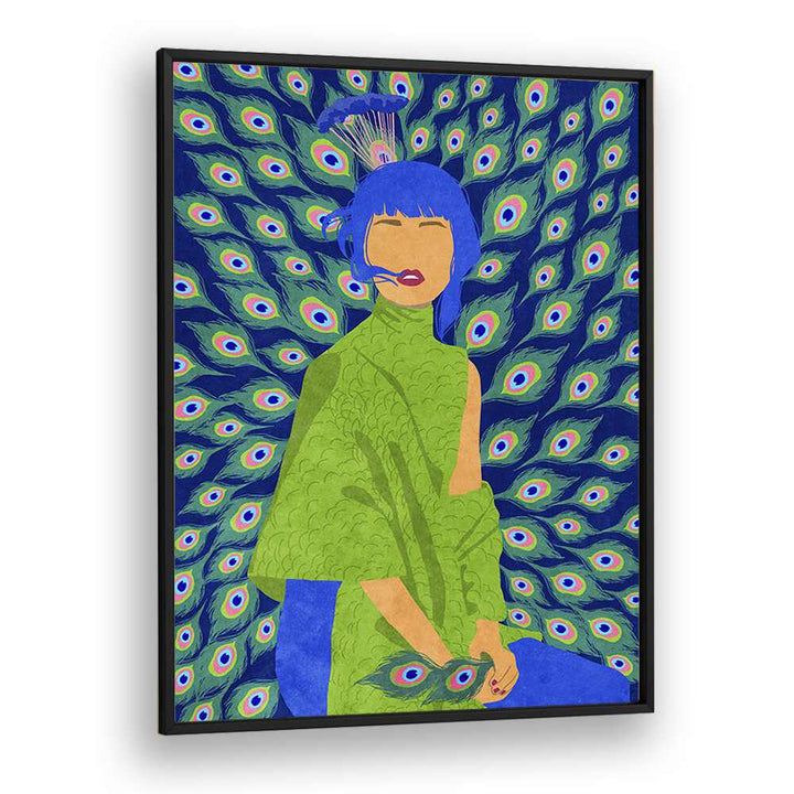 Vibrant PEACOCK WOMAN, FASHION POSTERS artwork by Raissa Oltmanns enhances any space with color and style.