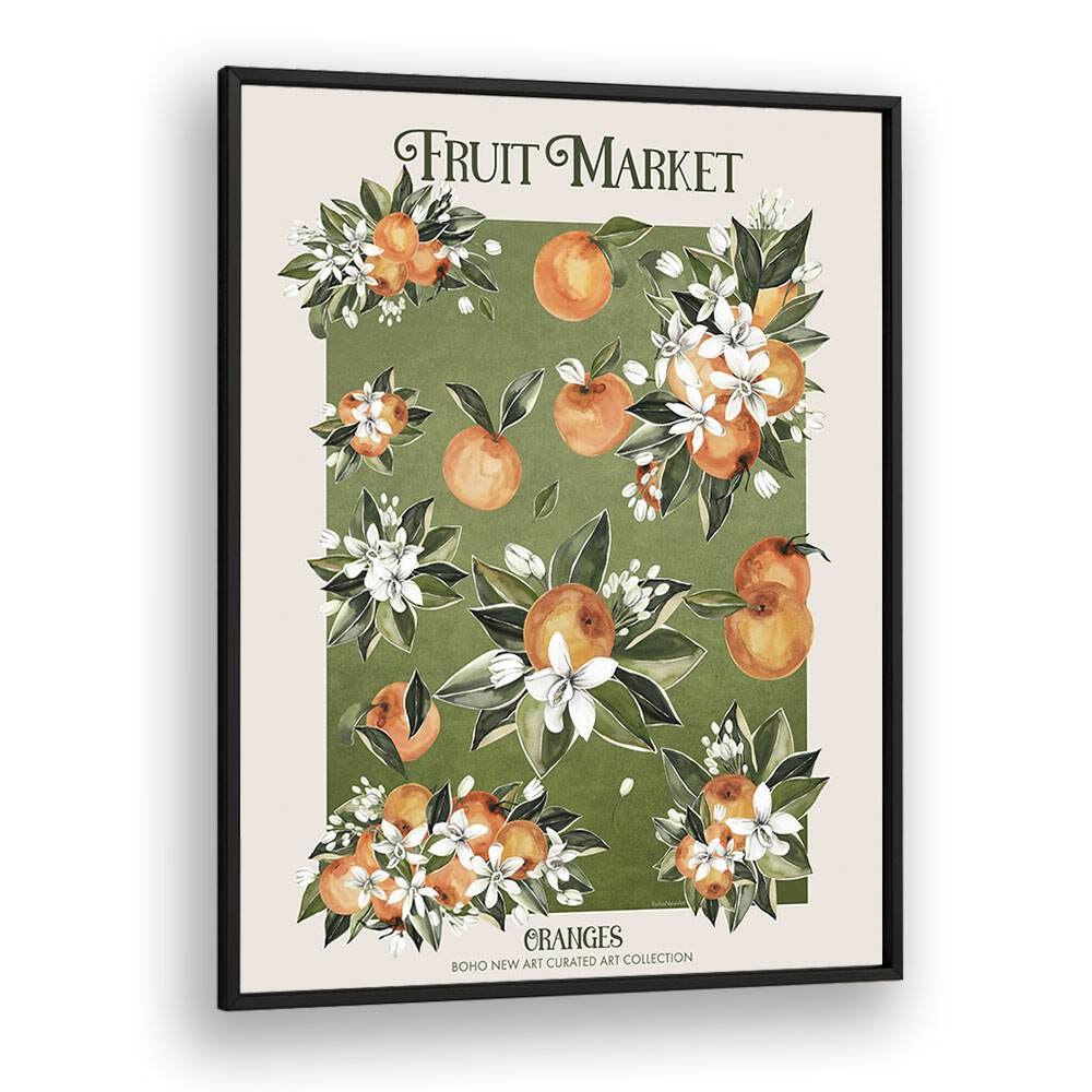 Vibrant FRUIT MARKET ORANGES, FLORAL FLOWER PAINTINGS by Emel Tunaboylu enhance any space with artistic charm.