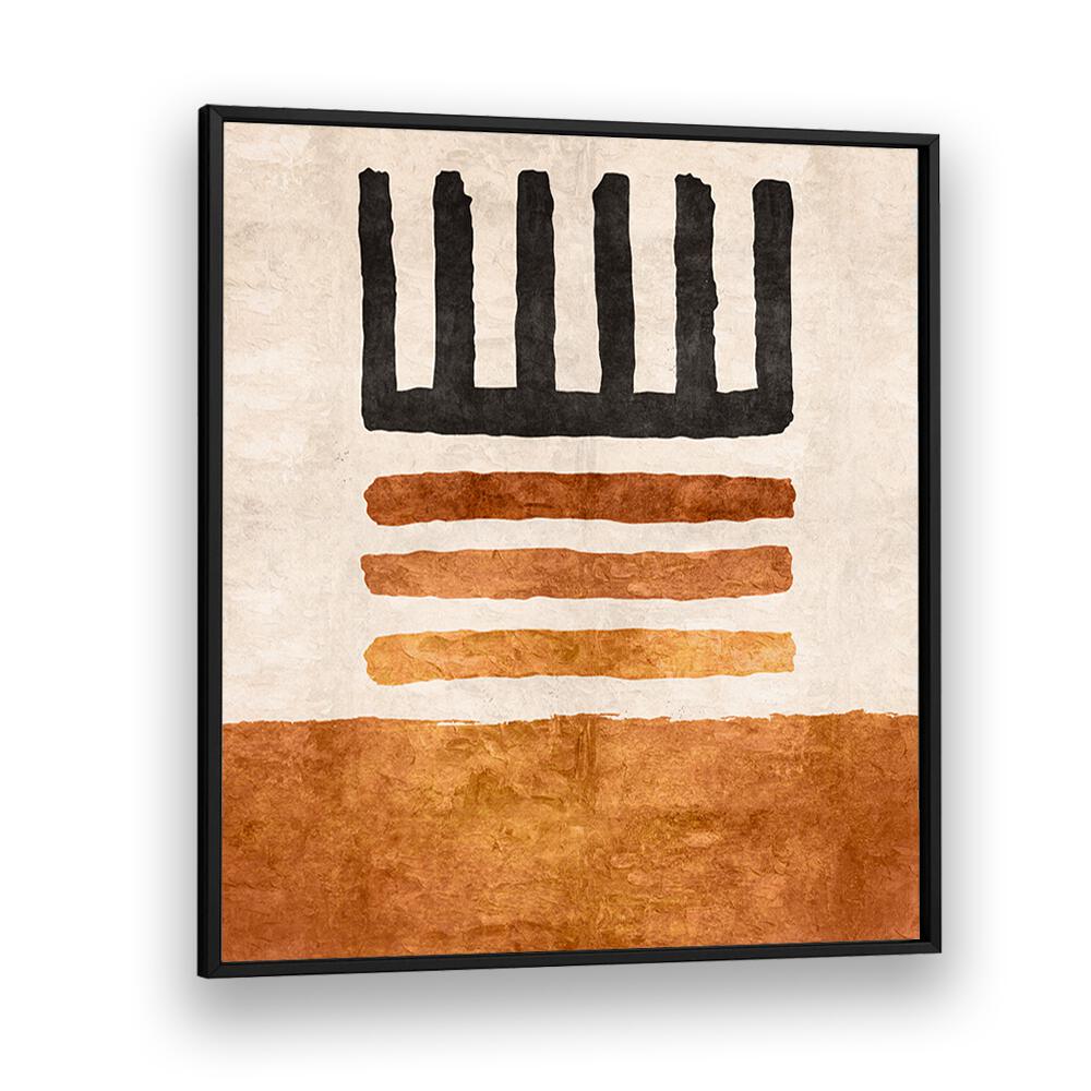 CIZGILI KILIM TURUNCU, BOHO ART PAINTINGS by Emel Tunaboylu, featuring vibrant geometric patterns on canvas.