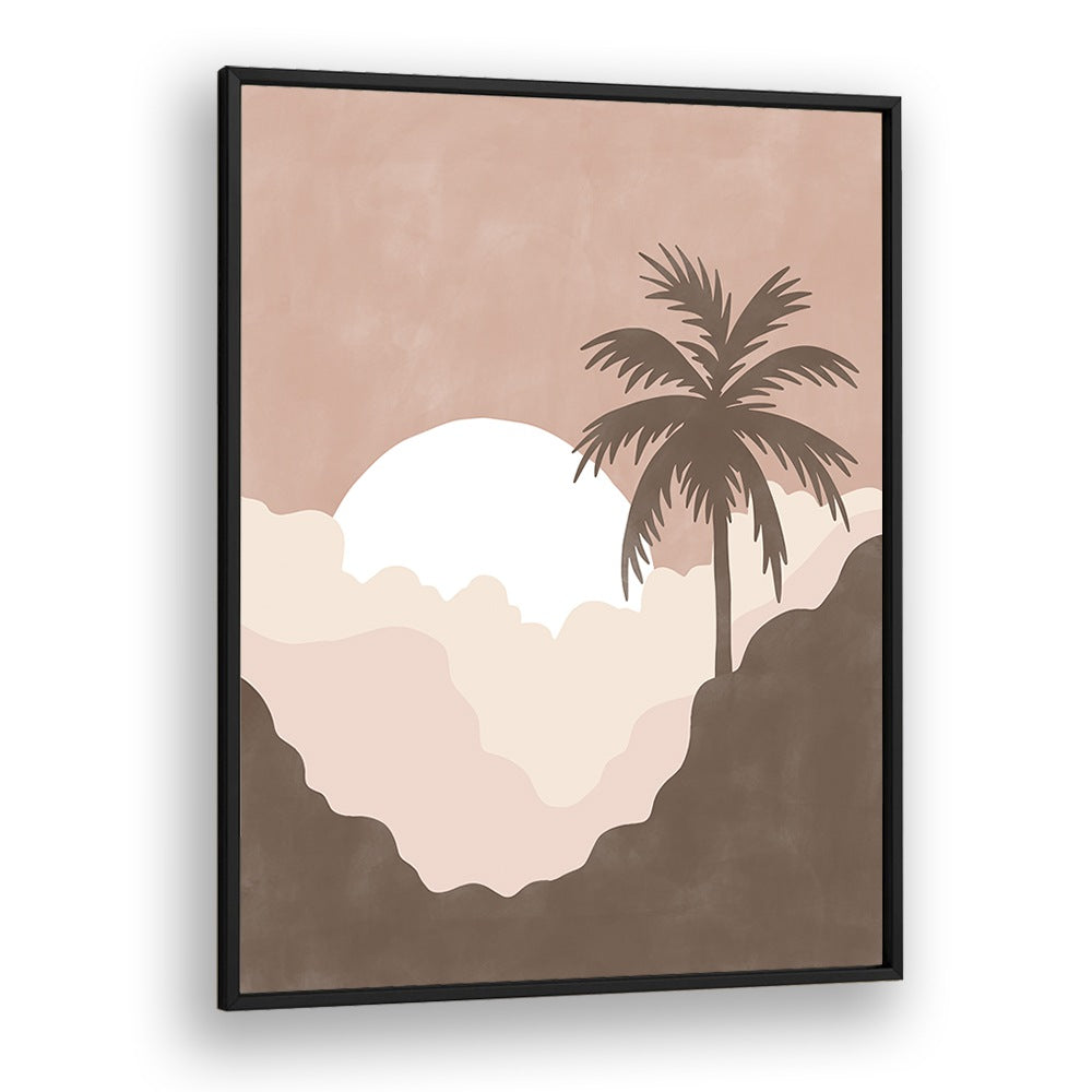 Captivating SUNSET, LANDSCAPE PAINTINGS by Elena Ristova, showcasing serene twilight with palm silhouettes.