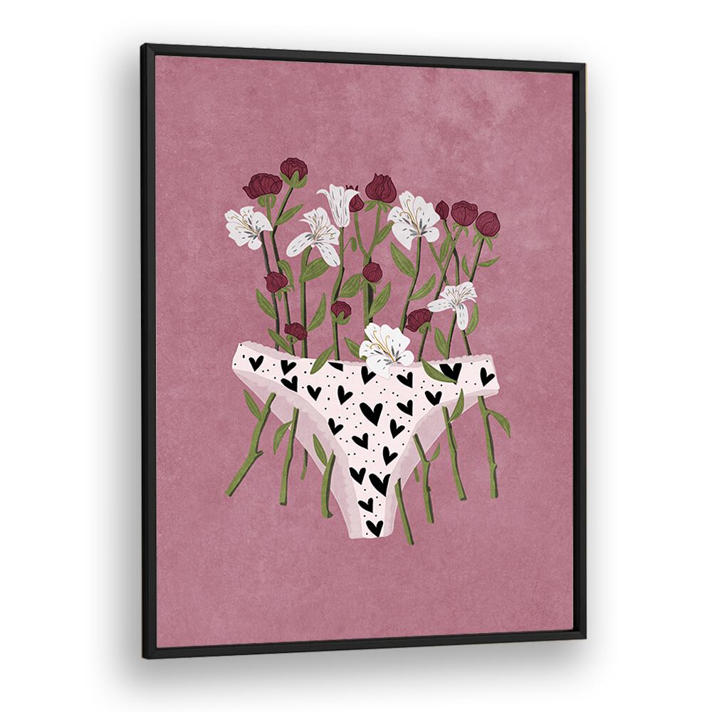 Vibrant BLOOMING SLIP, FLORAL FLOWER PAINTINGS featuring flowers in a stylish heart-patterned design by Raissa Oltmanns.