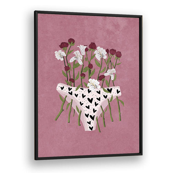 Vibrant BLOOMING SLIP, FLORAL FLOWER PAINTINGS featuring flowers in a stylish heart-patterned design by Raissa Oltmanns.