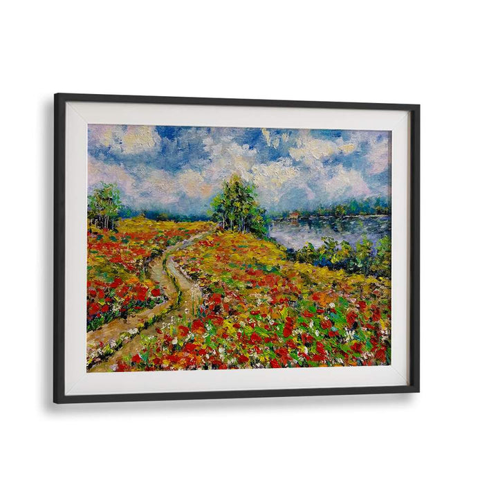 Vibrant COUNTRYSIDE LANDSCAPE painting showcasing colorful fields and serene nature, perfect for art lovers.