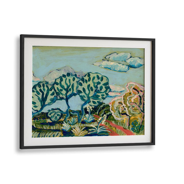 Vibrant TEXAS RANCH, LANDSCAPE PAINTINGS showcasing lush greenery and a serene sky to enhance your home décor.