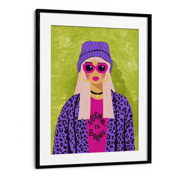 Bold "NORMAL IS BORING" fashion poster by Raissa Oltmanns adds creativity and elegance to any space.