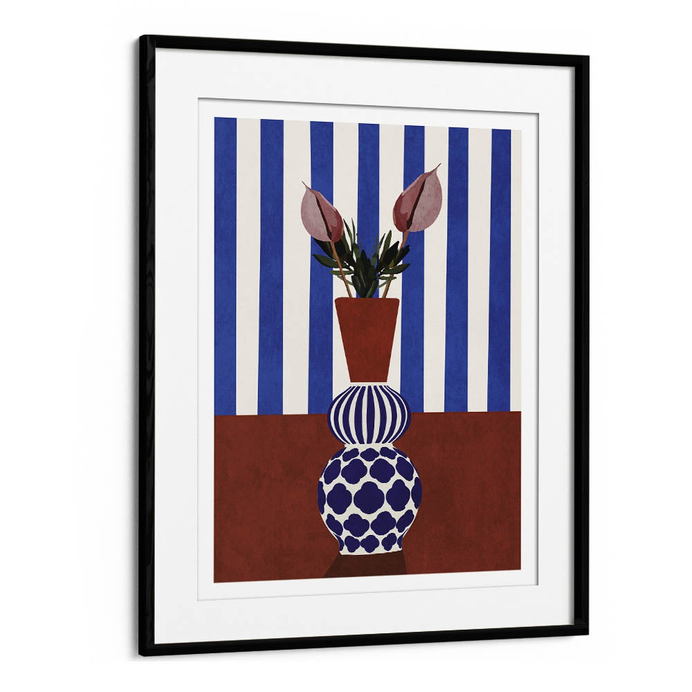 Elegant FLOWER VASE II, BOHO ART PAINTINGS by Emel Tunaboylu, featuring striking colors and design on premium canvas.