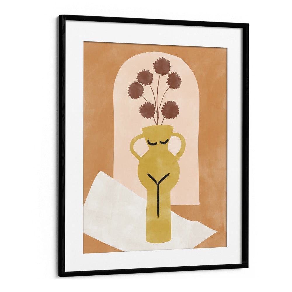 Stylish YELLOW FLOWER POT , BOHO ART PAINTINGS by Elena Ristova adds vibrant elegance to your living space.