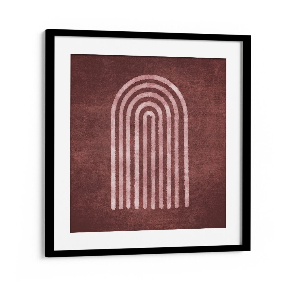 Stylish VISNE WATERCOLOR RAINBOW, BOHO ART PAINTINGS framed in black, perfect for modern decor by Emel Tunaboylu.