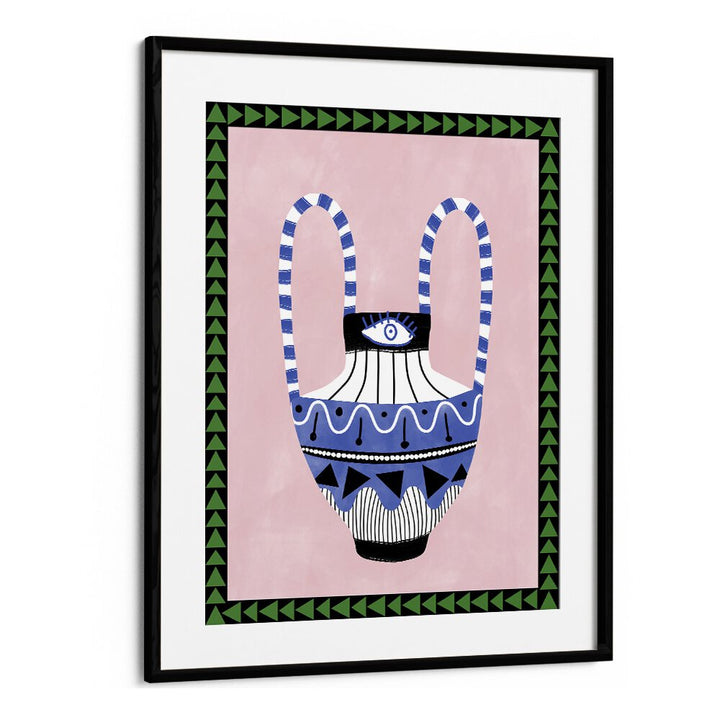 Decorate your space with the EVIL EYE VASE, FLORAL FLOWER PAINTINGS by Elena Ristova for beauty and protection.