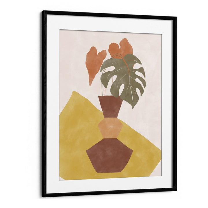 Stylish BROWN FLOWER POT, BOHO ART PAINTINGS by Elena Ristova, perfect for adding nature-inspired elegance to your space.