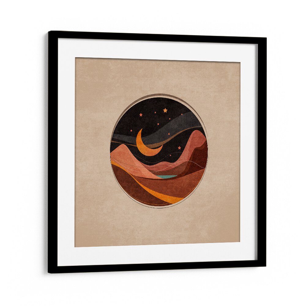 CEMBER GECE SAHNESI, BOHO ART PAINTINGS by Emel Tunaboylu showcases a beautiful moonlit landscape on canvas.