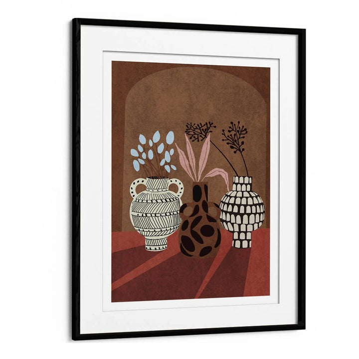 Stylish FLOWER VASE V, BOHO ART PAINTINGS by Emel Tunaboylu, elevating any space with vibrant colors and design.