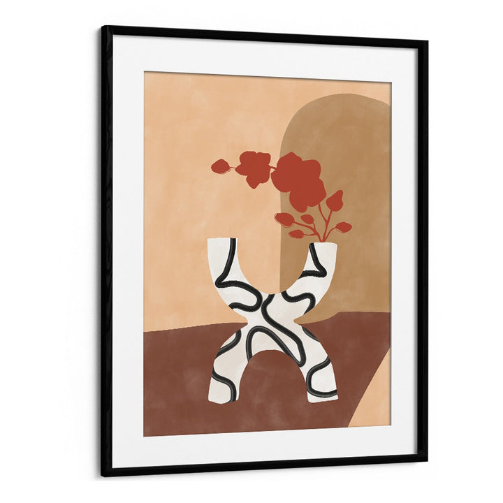 Elegant WHITE AND BLACK FLOWER POT, BOHO ART PAINTINGS by Elena Ristova adds a modern touch to any space.