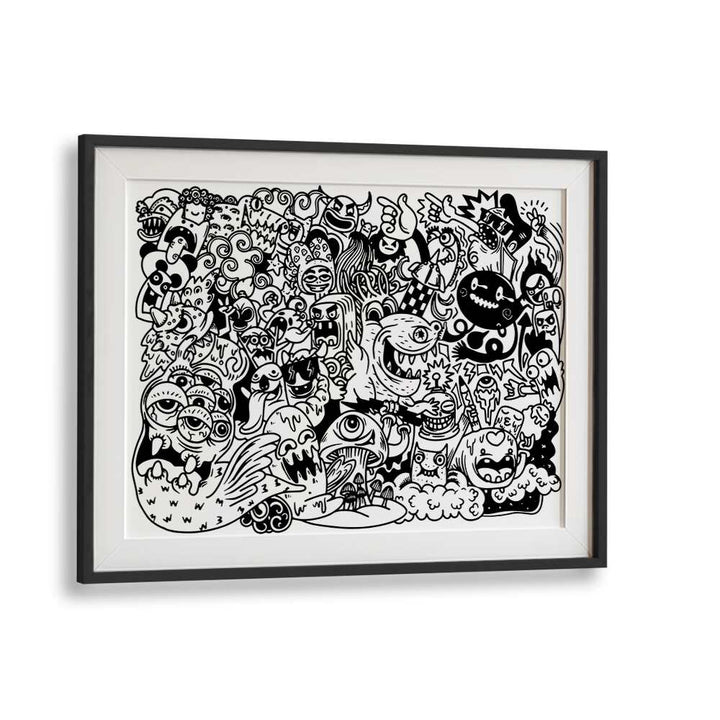 MONSTER MAYHEM , DOODLE ART PAINTINGS