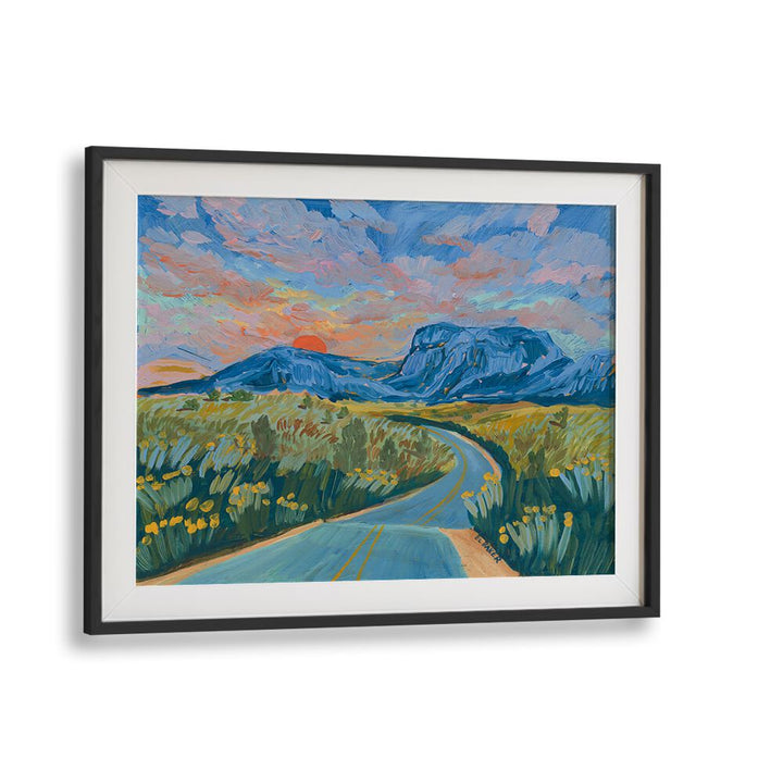 Experience the allure of BLUE MOUNTAIN HIGHWAY, LANDSCAPE PAINTINGS, featuring vibrant skies and majestic mountains.