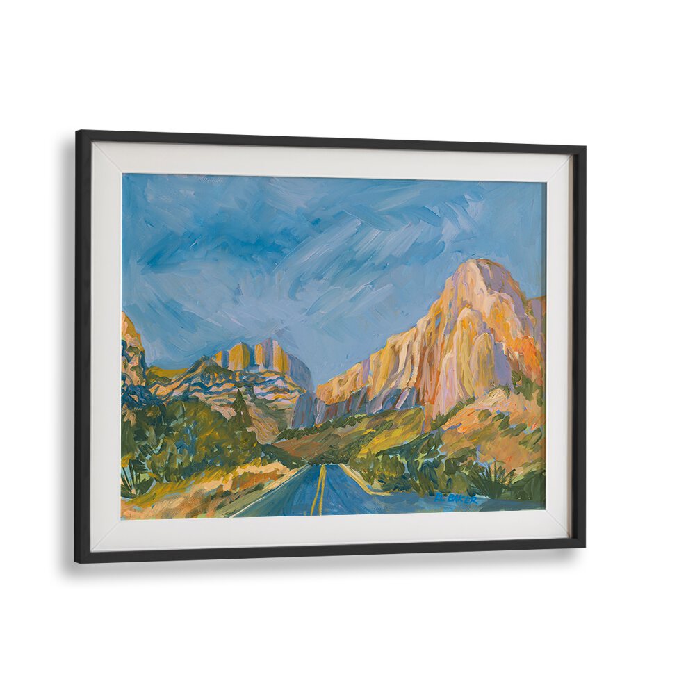 Stunning MOUNTAIN ROAD, LANDSCAPE PAINTINGS showcasing majestic mountains and serene roads, perfect for any living space.