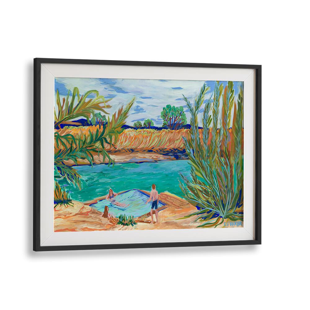 Bright and colorful WATERSIDE, LANDSCAPE PAINTINGS showcasing serene nature scenes for a tranquil living space.