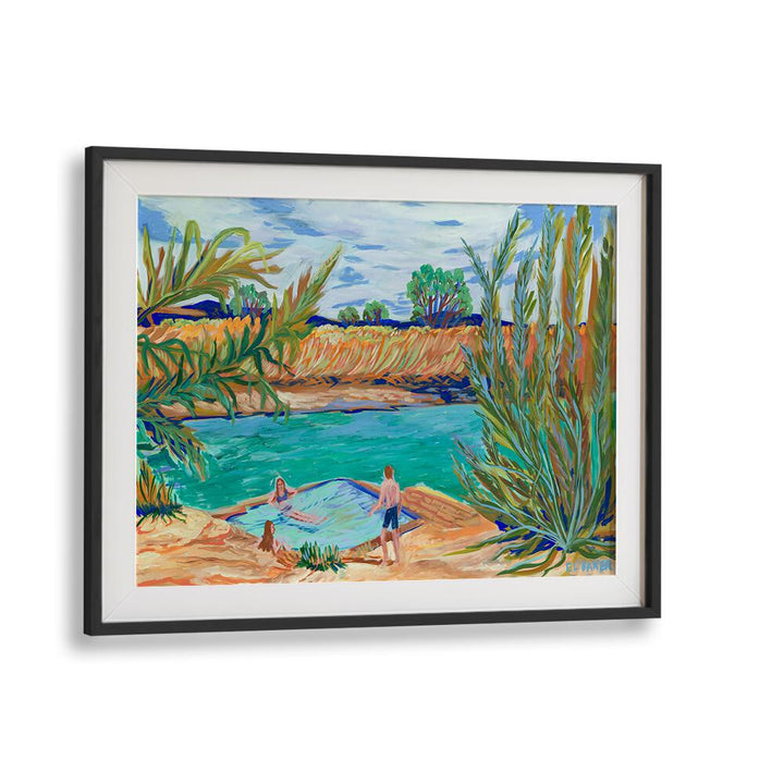 Bright and colorful WATERSIDE, LANDSCAPE PAINTINGS showcasing serene nature scenes for a tranquil living space.
