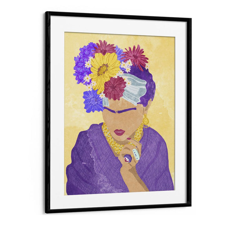 Vibrant FRIDA AND FLOWERS, FASHION POSTERS artwork by Raissa Oltmanns adds elegance to any space. Perfect for art lovers!