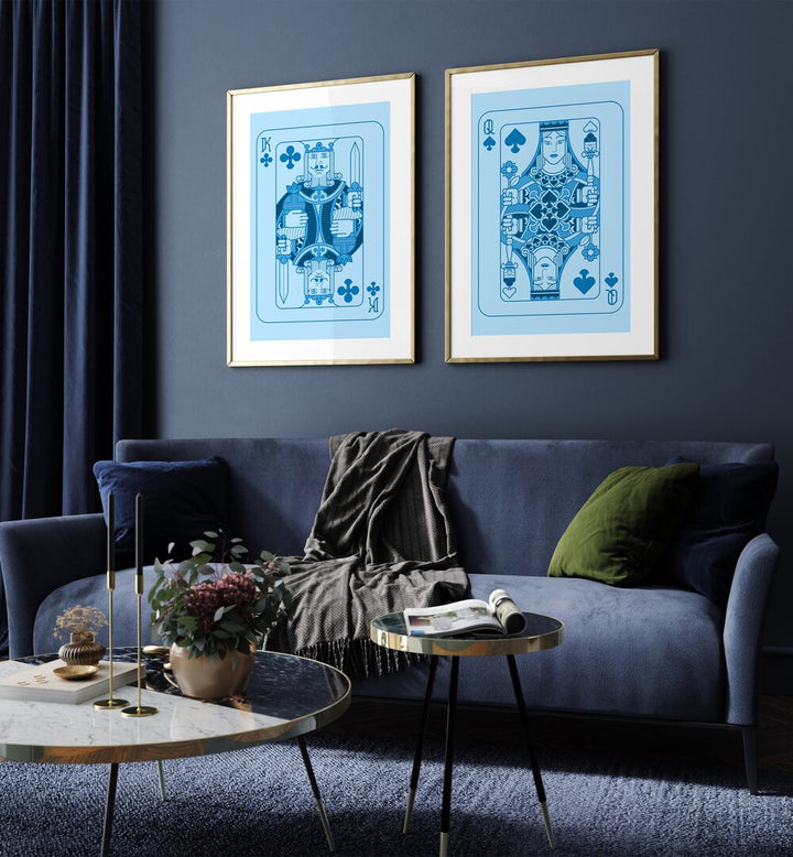 Enhance your decor with BLUE PLAYING CARDS, SET OF 2 PAINTINGS, perfect for card lovers and modern interiors.