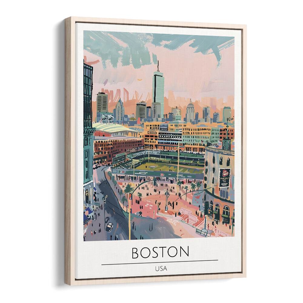 Elegant BOSTON - USA Travel Posters in a floater frame, celebrating the city's rich culture and history. Perfect for decor!